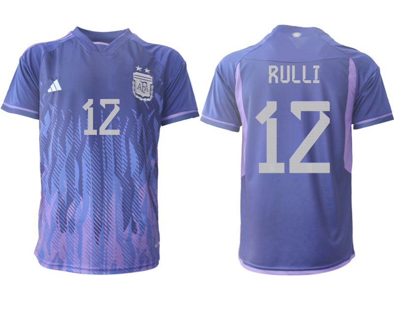Men 2022 World Cup National Team Argentina away aaa version purple #12 Soccer Jersey